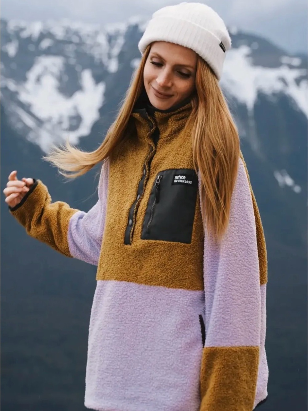 Notice the Reckless Sherpa Fleece Pullover Jacket - #